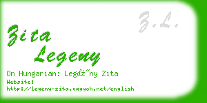 zita legeny business card